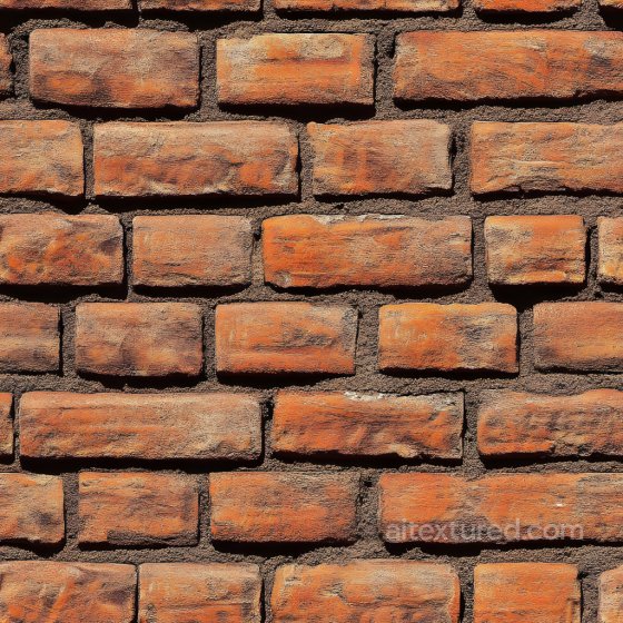 Cracked Brick Wall PBR Texture with Rough Orange and Brown Surface Brick texture preview