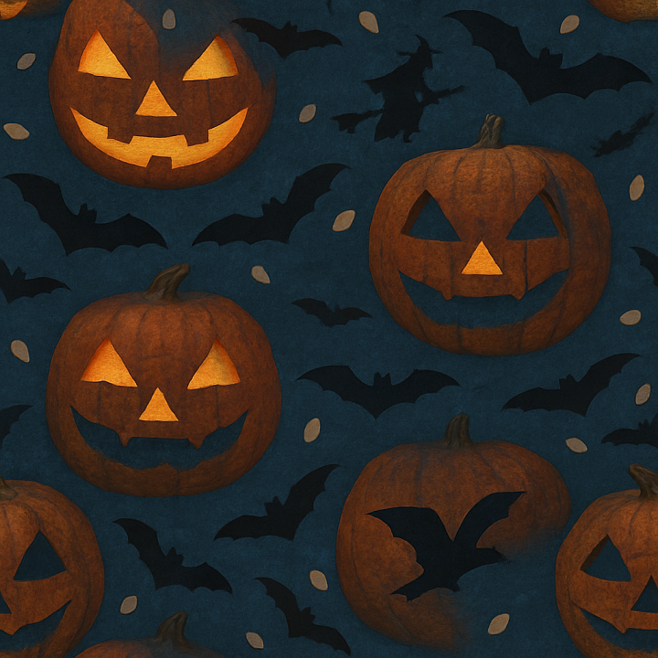 Pumpkin Skin With Carved Pumpkin Details seamless PBR texture preview