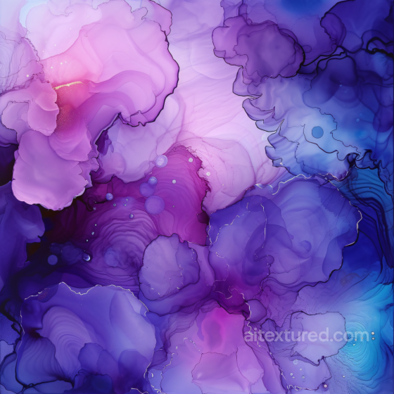 Alcohol Ink PBR Texture Featuring Purple and Violet Fluid Swirls Alcohol ink texture preview