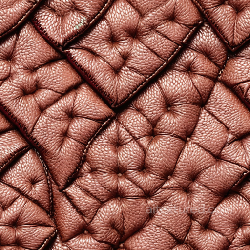 Quilted Brown Pebbled Leather PBR Texture with Padded Panels and Natural Grain seamless Leather PBR texture