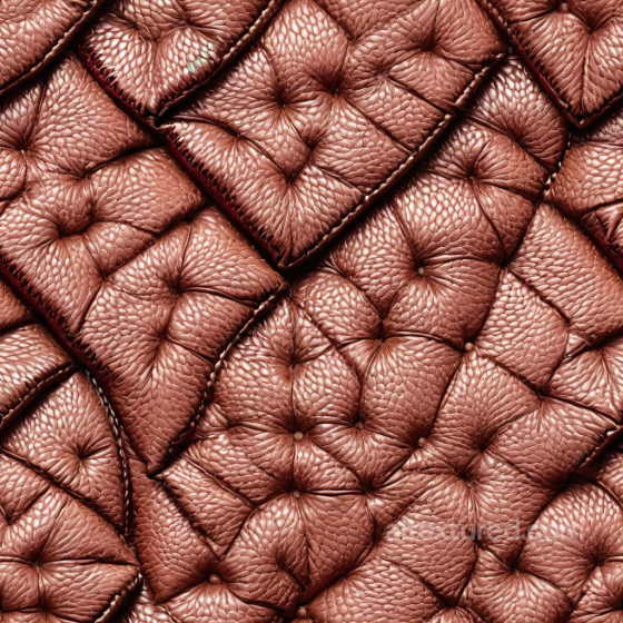 Quilted Brown Pebbled Leather PBR Texture with Padded Panels and Natural Grain Leather texture preview
