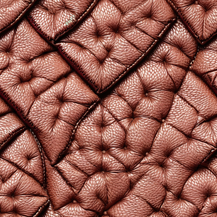 Quilted Brown Pebbled Leather with Padded Panels and Natural Grain seamless PBR texture preview