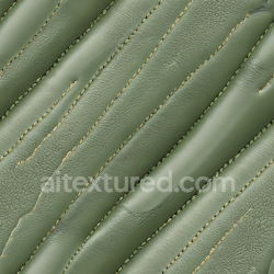 seamless Seamless 3D PBR Texture of Stitched Green Pebbled Leather with Worn Details texture 8k free download PBR