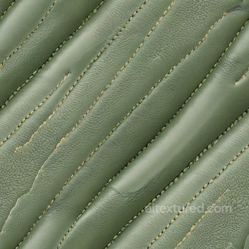 Stitched Green Pebbled Leather Seamless Texture with Worn Details seamless Leather PBR texture