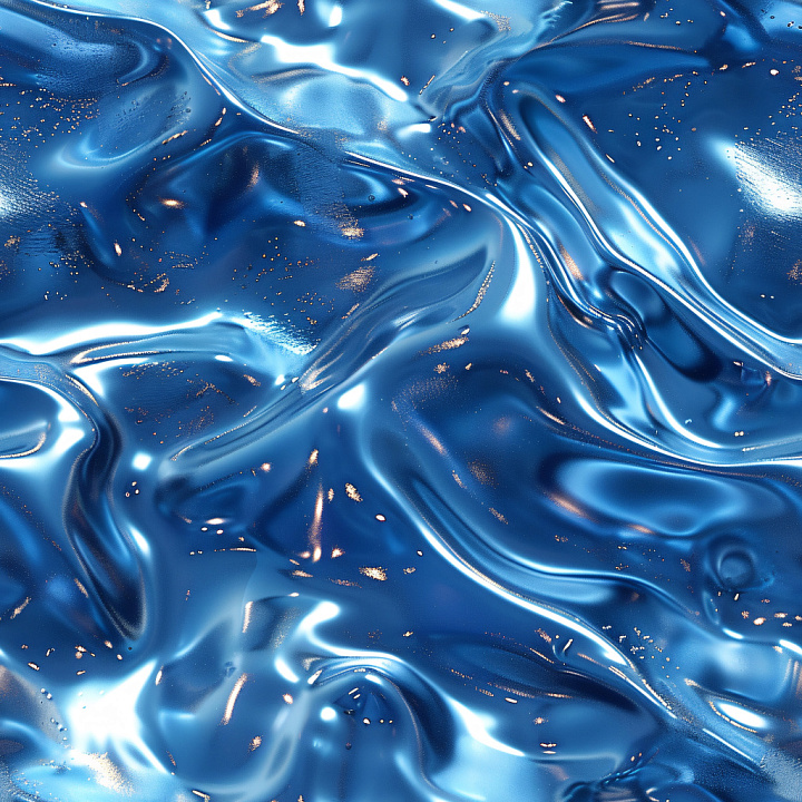 Glossy Blue Liquid with Reflective Highlights seamless PBR texture preview