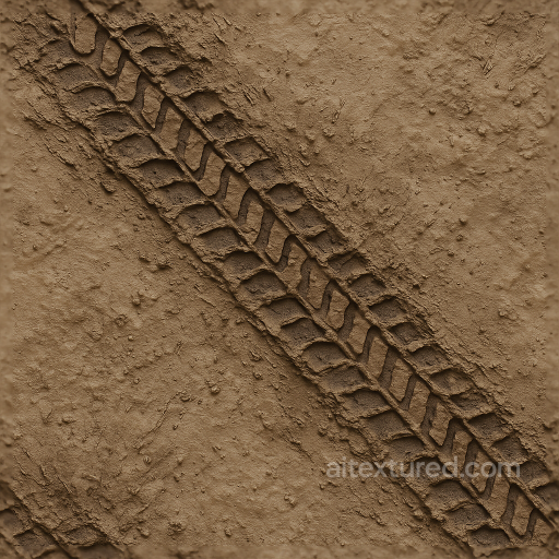 Muddy Tire Tread Offroad Mud Splash Pattern Tire Track seamless Tire prints PBR texture