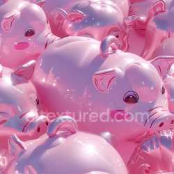 seamless Seamless 3D Inflated Glossy Pink Vinyl Piggy Texture with Cartoon Features texture 8k free download PBR