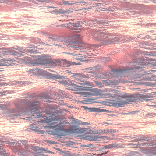 Water PBR Texture Featuring Tranquil Ocean Waves in Soft Pink Light seamless Water PBR texture