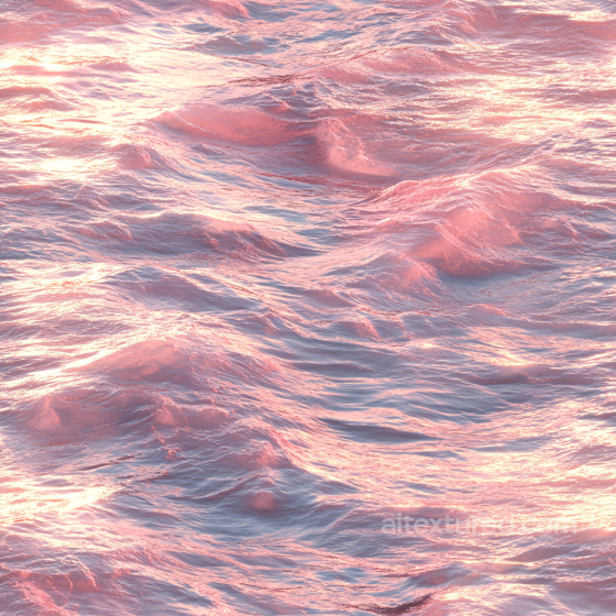 Water PBR Texture Featuring Tranquil Ocean Waves in Soft Pink Light Water texture preview