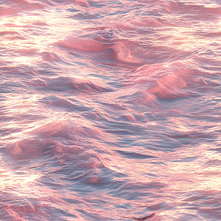 Water Featuring Tranquil Ocean Waves in Soft Pink Light seamless PBR texture preview