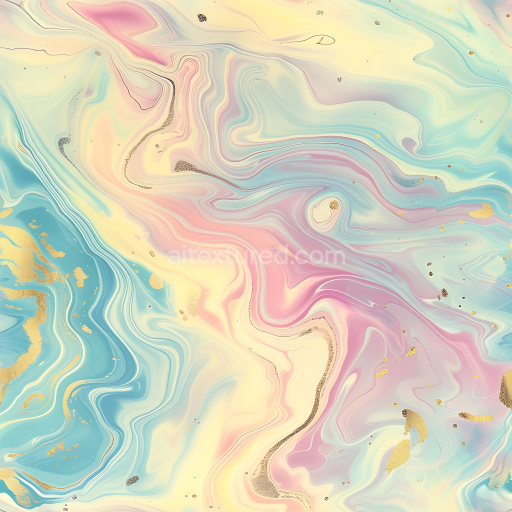Seamless 3D Buttercream Pastel Marble PBR Texture with Elegant Gold Veins
