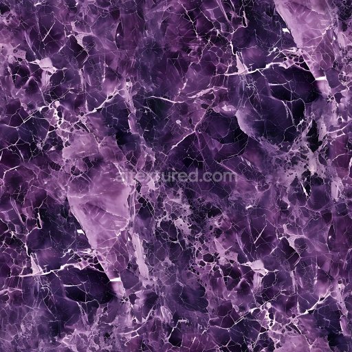 Seamless 3D Deep Amethyst Purple Marble PBR Texture with Fine Veins