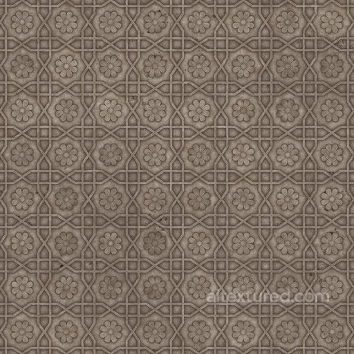 Concrete Wall with Embossed Flowers and Crosses | Free PBR seamless Concrete PBR texture
