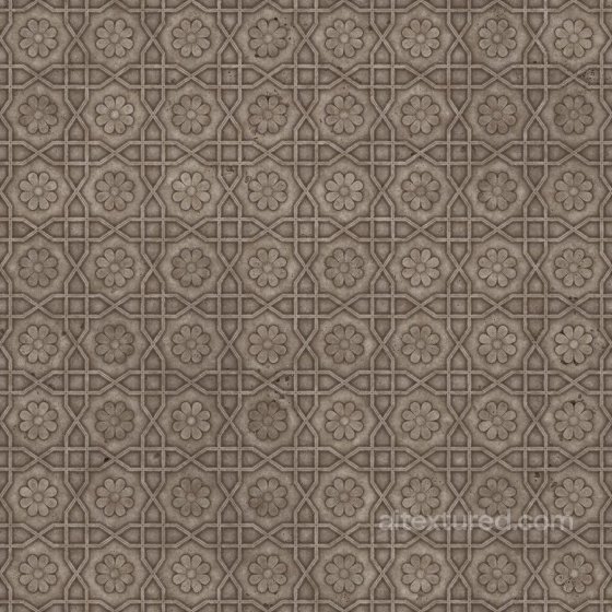 Concrete Wall with Embossed Flowers and Crosses | Free PBR Concrete texture preview