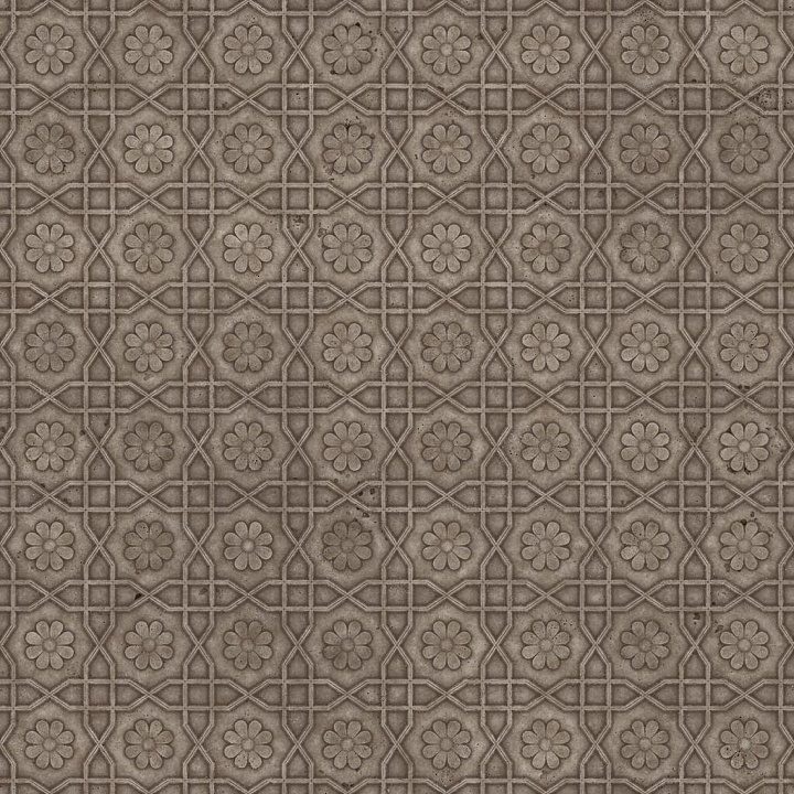 Concrete Wall with Embossed Flowers and Crosses seamless PBR texture preview