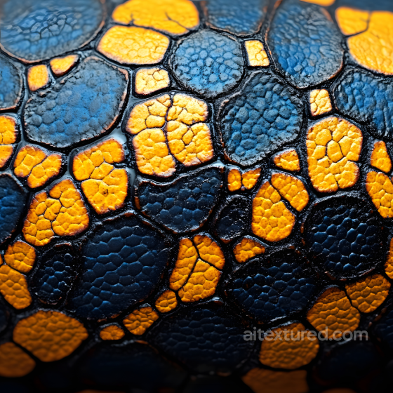 Skin PBR Texture Featuring Stylized Cracked Surface with Vibrant Blue and Orange Tones Skin texture preview