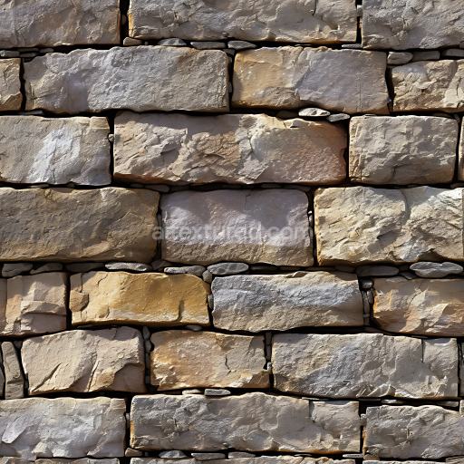 Seamless 3D PBR Weathered Stone Wall Texture with Rough, Earthy Blocks