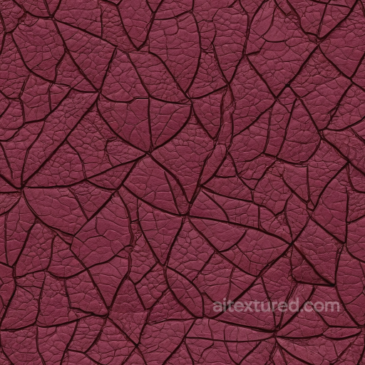cracked burgundy leather PBR texture with deep fissures seamless Leather PBR texture