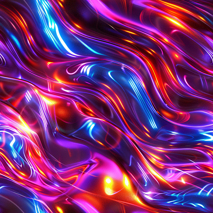 Glossy Flowing Multicolor Liquid Surface seamless PBR texture preview
