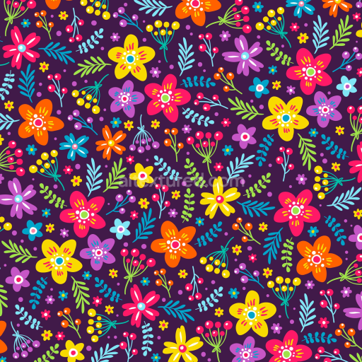 Seamless 3D PBR Texture of Bright Embroidered Floral Fabric Pattern