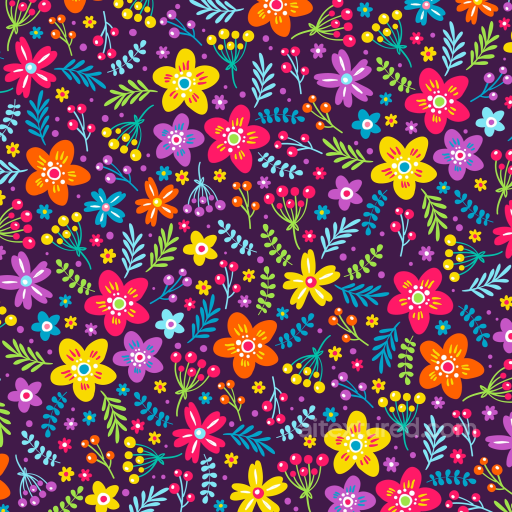 Bright Embroidered Floral Fabric Pattern Seamless Texture seamless Embroidered floral PBR texture