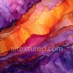 seamless Seamless 3D Alcohol Ink PBR Texture Featuring Bold Orange and Purple Fluid Swirls texture 8k free download PBR