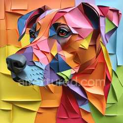 seamless Seamless 3D PBR Dobermann Origami Texture with Vibrant Geometric Colors texture 8k free download PBR