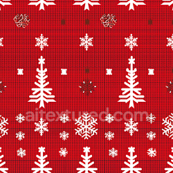 seamless Seamless 3D PBR Red Knit Fabric Texture with White Snowflakes and Trees texture 8k free download PBR