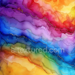 seamless Seamless 3D Alcohol Ink PBR Texture with Vibrant Rainbow Waves and Gold Veins texture 8k free download PBR