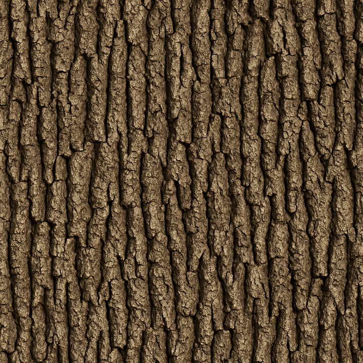 Patterned Oak Bark Wood seamless PBR texture preview