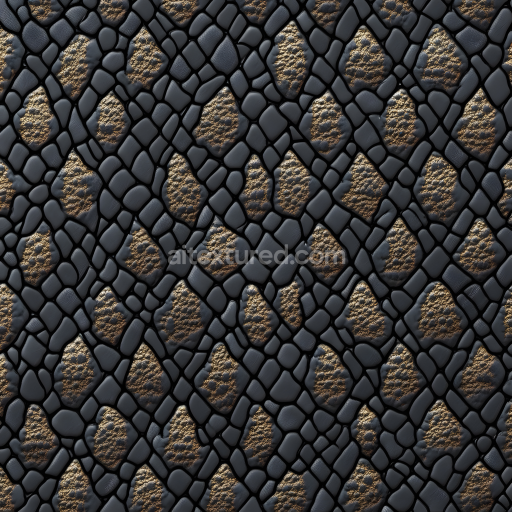 Seamless 3D Creature Skin PBR Texture with Scaled Dermal Pattern and Fine Wrinkles