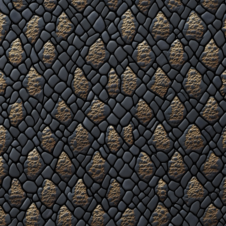 Creature Skin with Scaled Dermal Pattern and Fine Wrinkles seamless PBR texture preview