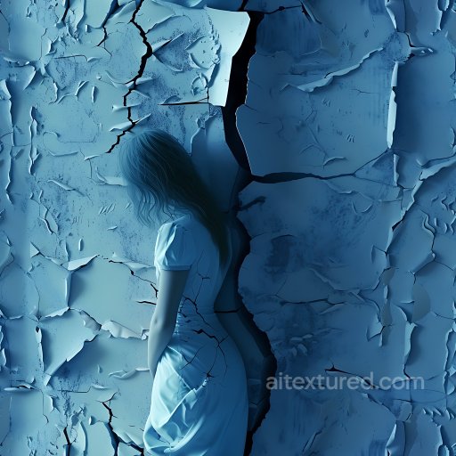 Cracked and Peeling Blue Paint PBR Texture with Deep Fissures seamless Cracked & Holes PBR texture