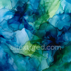 seamless Seamless 3D Alcohol Ink PBR Texture Featuring Blue and Green Fluid Marbling texture 8k free download PBR