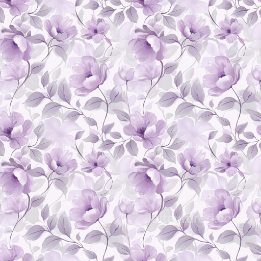 Purple Flower Fabric Texture with Soft Floral Pattern seamless Purple Flower PBR texture