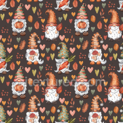 seamless Seamless 3D PBR Christmas Watercolor Texture Featuring Hand-Painted Gnomes and Autumn Motifs texture 8k free download PBR