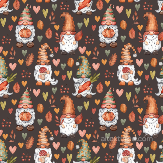 Christmas Watercolor Texture Featuring Hand-Painted Gnomes and Autumn Motifs Christmas Watercolor texture preview