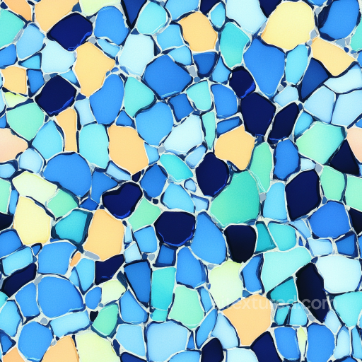 Mosaic PBR Texture Featuring Colorful Irregular Glass Chips seamless Mosaic PBR texture