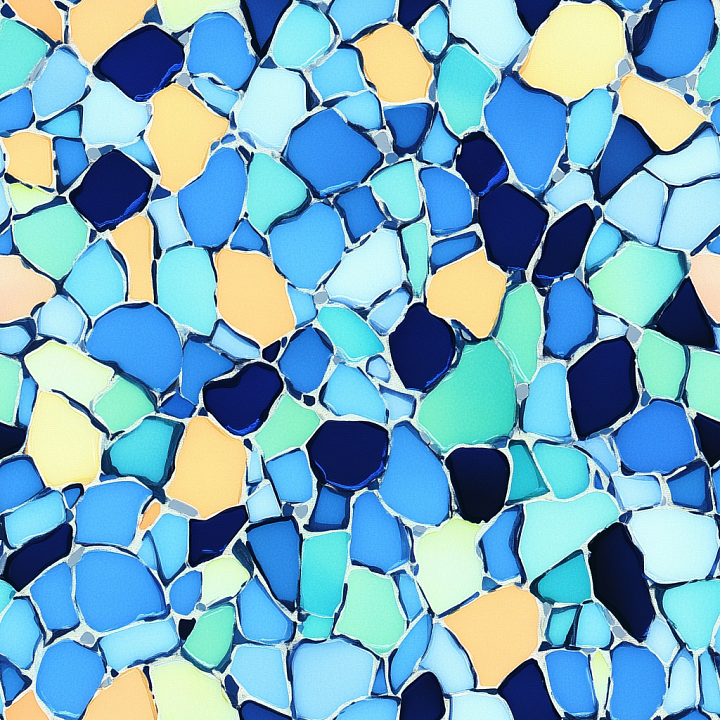 Mosaic Featuring Colorful Irregular Glass Chips seamless PBR texture preview