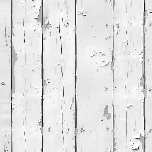 Seamless White Painted Wood Planks 3D PBR Texture with Peeling Paint and Cracks