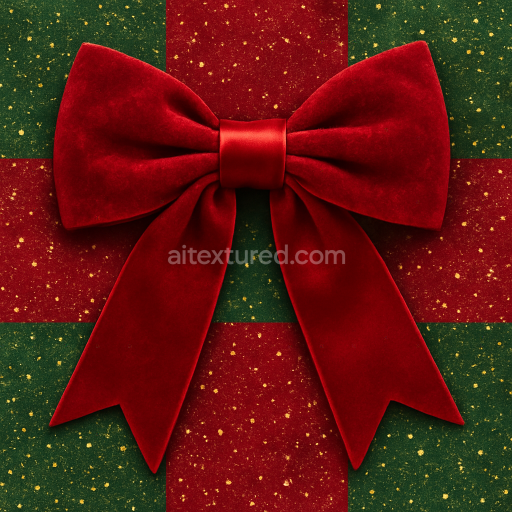 Seamless 8k PBR 3d Texture of Festive Ribbon Bow Velvet Ribbon Surface