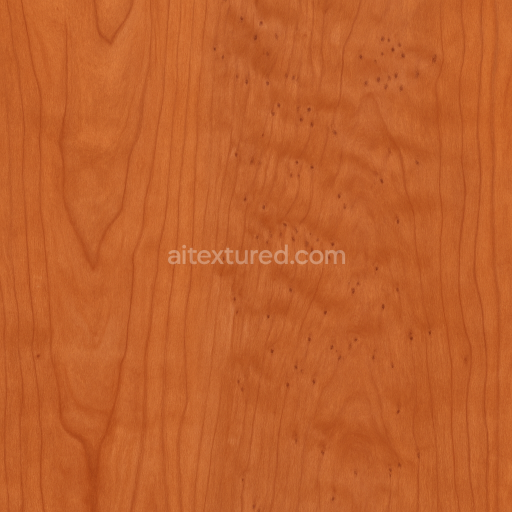 Seamless 3d texture PBR 8k Cherry wood with birdseye grain and satin finish