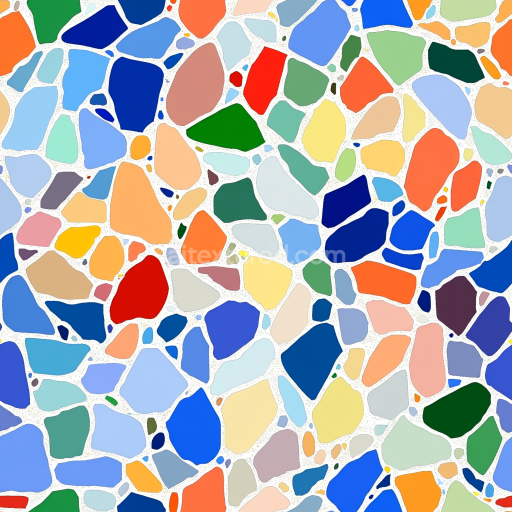 Seamless 3D Terrazzo Mosaic PBR Texture with Vibrant Multicolor Stone Chips and Light Gro… texture preview