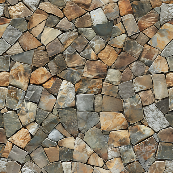 Natural Stone Wall PBR Texture with Warm Earthy Tones and Irregular Shapes Stone texture preview