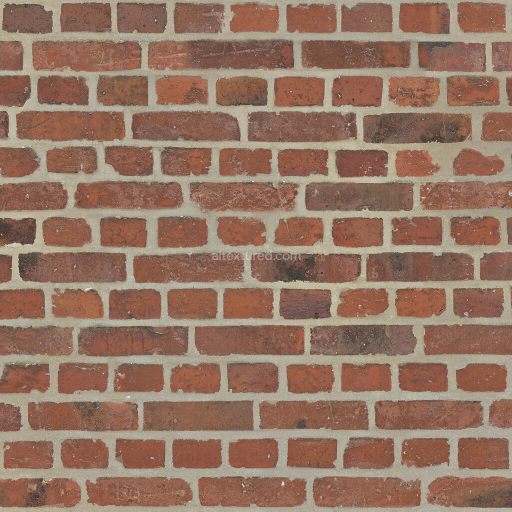 Seamless PBR brick texture with weathered details