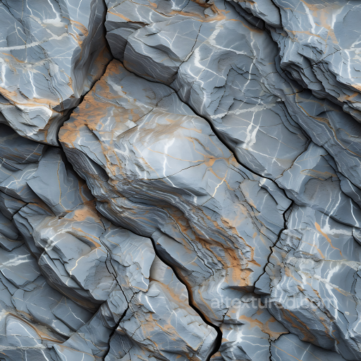 Stratified Rocky Cliff Wall PBR Texture with Blue-gray and Rust Accents seamless Stone PBR texture
