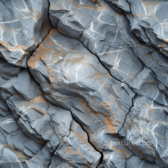 Stratified Rocky Cliff Wall PBR Texture with Blue-gray and Rust Accents Stone texture preview