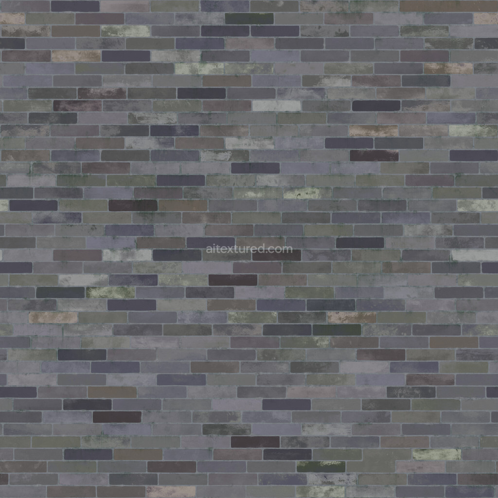 Seamless PBR brick texture in dark tones
