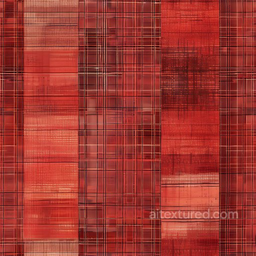 Seamless 3D PBR Red Brushed Metal Plaid Texture with Linear Patterns texture preview