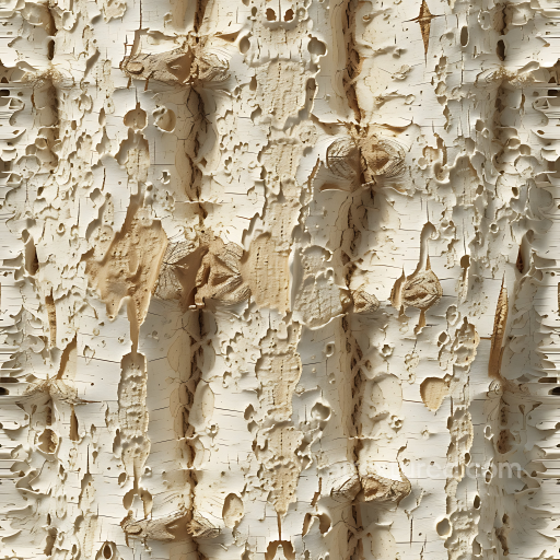 wood PBR texture featuring peeling white paint and natural knots seamless Wood PBR texture